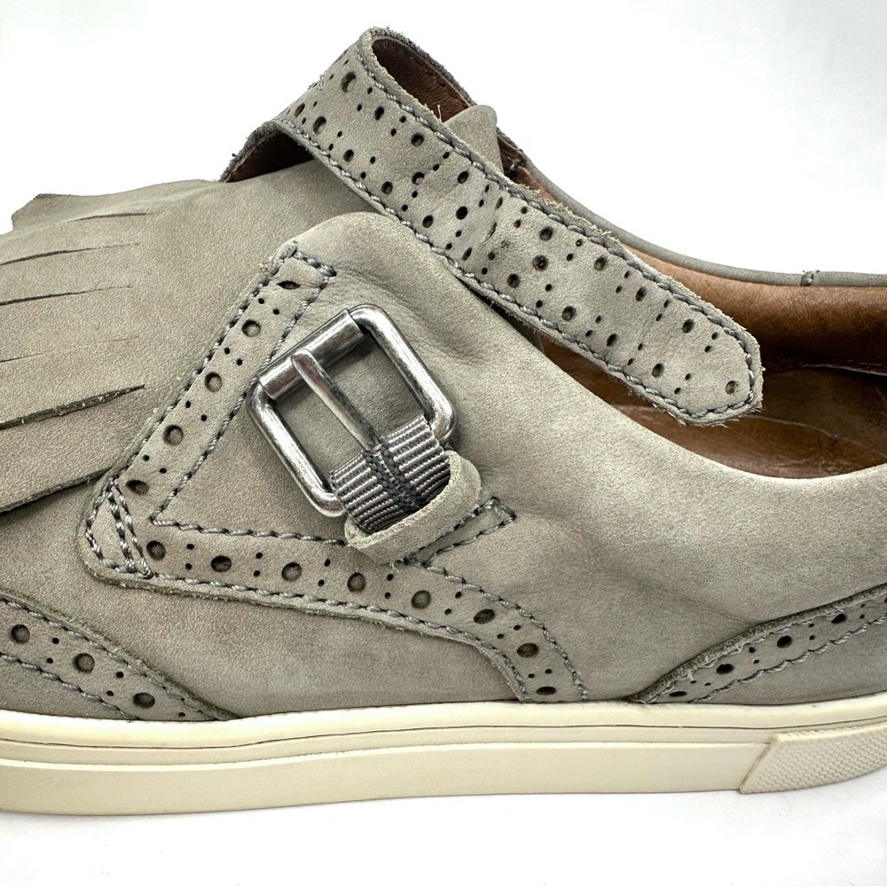 Frye gray Kiltie fringe sneaker Oxford preppy loafer brogue wingtip buckle 7.5 - Picture 7 of 13
